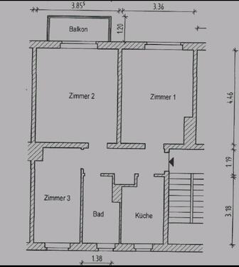 Foto - Gemütliche 3-Raum-Wohnung - 625,00&nbsp;EUR Kaltmiete, ca.&nbsp; 59,00&nbsp;m&sup2;