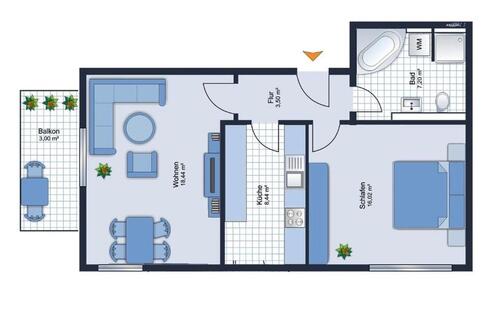 Foto - 2 Zimmer Etagenwohnung zur Miete in Chemnitz