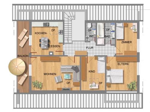 Foto - Charmante 4-Zimmer-Dachgeschosswohnung mit Balkon