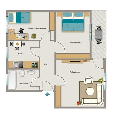 Foto - 3.5 Zimmer Erdgeschoßwohnung zur Miete in Herten