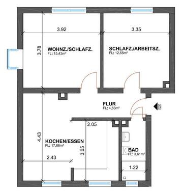 Foto - 2 Zimmer Etagenwohnung zur Miete in Wardenburg
