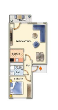Foto - 2 Zimmer Etagenwohnung zur Miete in Freiberg