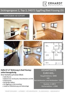 Foto - Helle 67 m² Wohnung in Bad Füssing