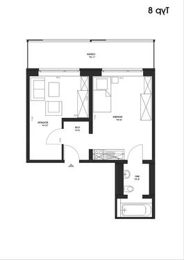 Foto - 2-Raum Whonung vermieten - 725,00 EUR Kaltmiete,