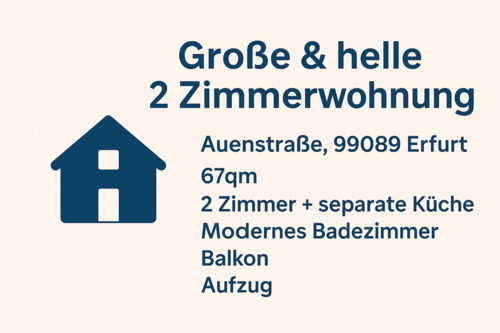 Foto - 2 Zimmerwohnung - Balkon & Aufzug ab sofort - Erfurt