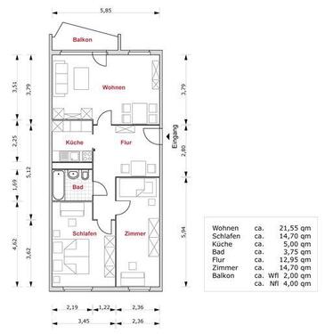 Foto - 3 Zimmer Etagenwohnung zur Miete in Erfurt
