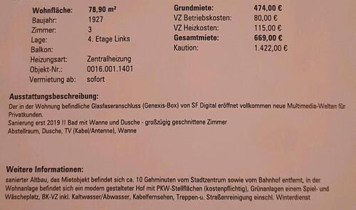 Foto - 3 Zimmer Etagenwohnung zur Miete in Finsterwalde