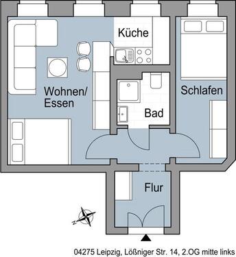 Foto - Etagenwohnung zur Miete in Leipzig