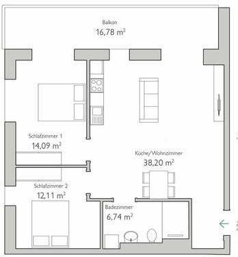 Foto - 3 Zimmer Etagenwohnung zur Miete in Frankfurt (Oder)