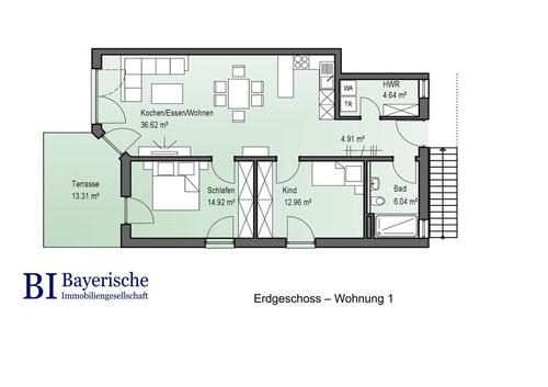 Foto - 3 Zimmer Erdgeschoßwohnung zur Miete in Ering