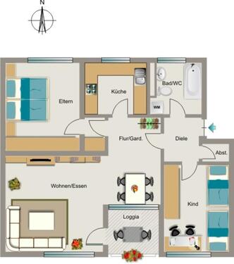 Foto - 3.5 Zimmer Erdgeschoßwohnung zur Miete in Recklinghausen