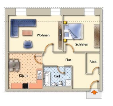 Foto - 2 Zimmer Etagenwohnung zur Miete in Freiberg