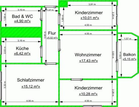 Foto - Etagenwohnung zur Miete in Gera