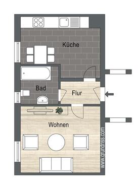 Foto - 1 Zimmer Etagenwohnung in Leipzig