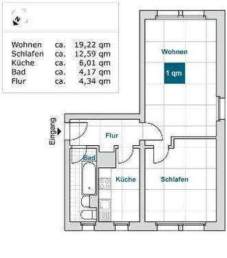 Foto - 2 Zimmer Erdgeschoßwohnung in Erfurt