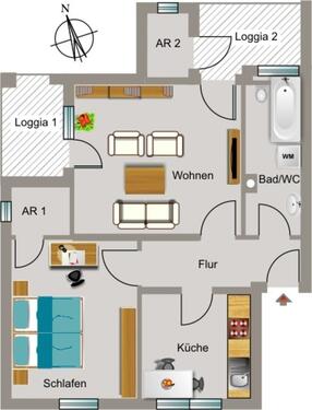 Foto - 2.5 Zimmer Erdgeschoßwohnung zur Miete in Dinslaken
