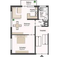 Plieningen! Schöne und helle 2-Zimmer Wohnung mit EBK, Balkon - Stuttgart Birkach