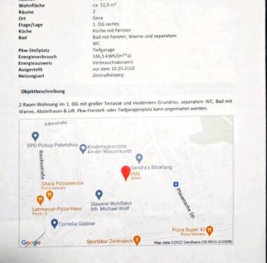 Foto - Etagenwohnung zur Miete in Gera