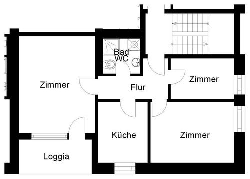 Foto - 3 Zimmer Dachgeschoßwohnung zur Miete in Osnabrück