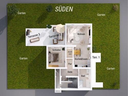 Foto - 3 Zimmer Terrassenwohnung in Pforzheim