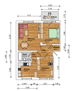Foto - Etagenwohnung in Güstrow zur Miete