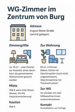 Foto - WG-Zimmer in Burg - 358,00 EUR Kaltmiete,