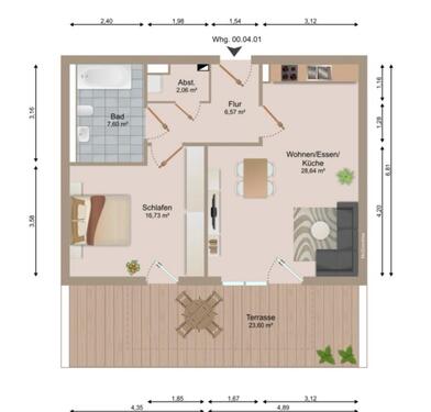 Foto - Moderne 2-Zimmer-Wohnung mit großer Terrasse in Hamburg-Heimfeld