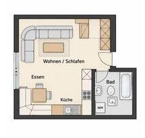 Helle 1-Zimmer-Wohnung mit EBK&Badewanne in Ellwangen-Kernstadt - Ellwangen (Jagst)