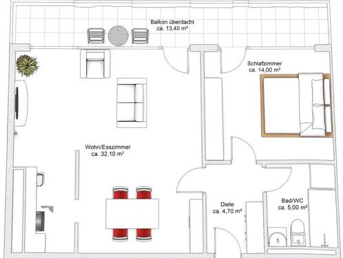 Foto - Zu vermieten - 2 Zimmer Wohnung in Augsburg Herrenbach