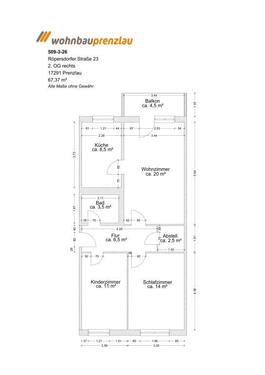 Foto - 3 Zimmer Etagenwohnung in Prenzlau