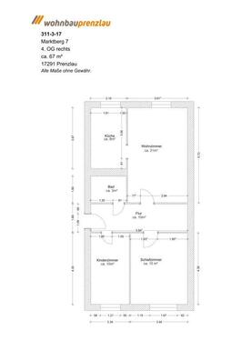 Foto - 3 Zimmer Etagenwohnung in Prenzlau