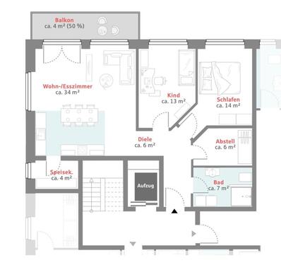 Foto - Barrierefreie 3-Zimmerwohnung - 475.000,00&nbsp;EUR Kaufpreis, ca.&nbsp; 88,00&nbsp;m&sup2;