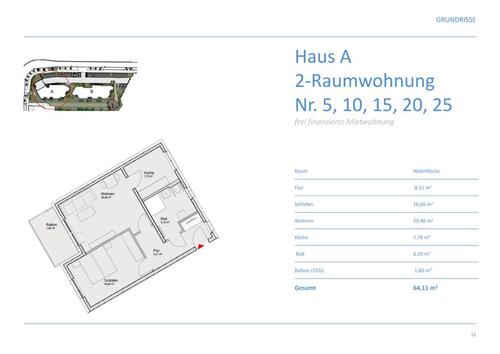 Foto - 2 Zimmer Etagenwohnung zur Miete in Neubrandenburg