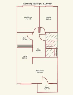 Foto - 3 Zimmer Etagenwohnung zur Miete in Halle (Saale)