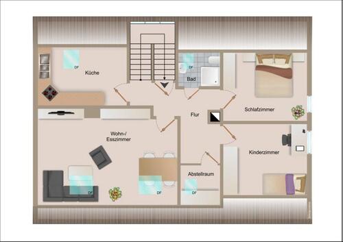 Foto - Sanierte 3-Zimmer-Dachgeschosswohnung mit neuer Einbauküche