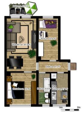 Foto - 3 Zimmer Etagenwohnung zur Miete in Borna