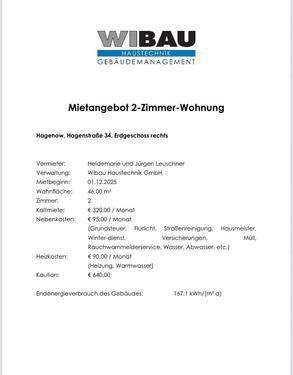 Foto - 2- Zimmer-Wohnung - 405,00 EUR Kaltmiete,