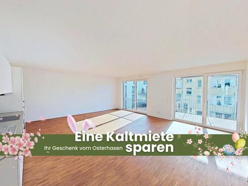 Foto - 1 NKM frei: Große 3-Zimmer-Neubauwohnung mit Balkon, 2 Bädern, Einbauküche und viel Komfort im Wohnquartier 'Großherzog Friedrich Höfe'