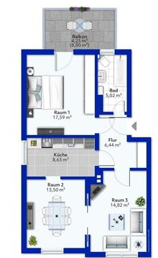 Foto - 3 Zimmer Etagenwohnung zur Miete in Hameln