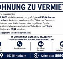 Zentrale 4-ZKB-Wohnung in Herborn zu vermieten