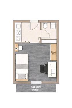 Foto - 1 Zimmer Etagenwohnung zur Miete in Homburg