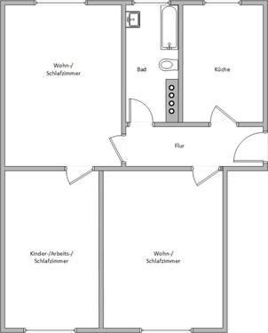 Foto - 3 Zimmer Etagenwohnung zur Miete in Wolmirstedt