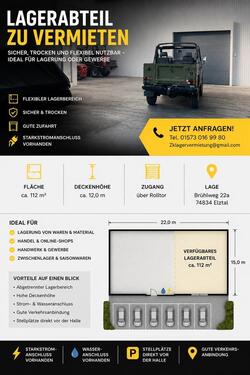 Foto - Lagerfläche, Stellplätze, Gewerbefläche 112m2 ab 01.05.26