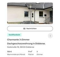 3 Zimmer Dachgeschosswohnung - 700,00&nbsp;EUR Kaltmiete, ca.&nbsp; 71,00&nbsp;m&sup2; in Schwülper (PLZ: 38179)