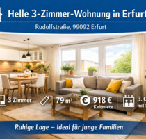 Helle große 3-Zimmer-Wohnung in ruhiger Lage - Erfurt