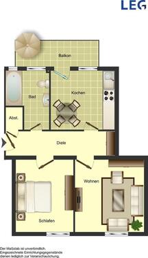 Foto - 2-Zimmer-Wohnung in Duisburg Hüttenheim