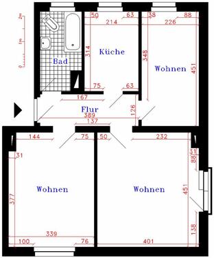 Foto - 3 Zimmer Etagenwohnung in Sternberg