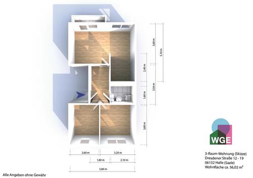 Foto - Etagenwohnung zur Miete in Halle (Saale)
