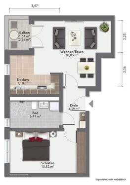 Foto - 2 Zimmer Etagenwohnung zur Miete in Greifswald