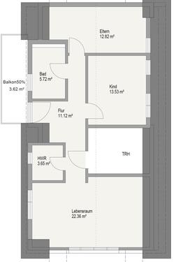 Foto - Dachgeschosswohnung in Haslach - 930,00&nbsp;EUR Kaltmiete, ca.&nbsp; 73,00&nbsp;m&sup2;